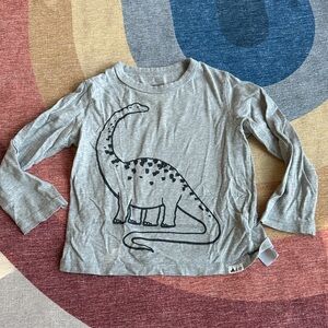 GAP Gray Long Sleeve Dinosaur Tee